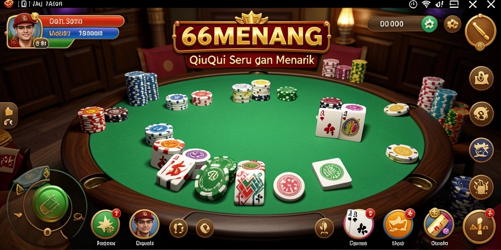 Gameplay seru QiuQiu dalam 66MENANG dengan grafis menarik.