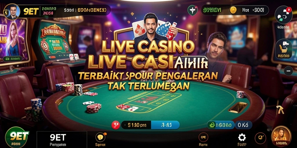 Menampilkan dealer langsung dan suasana kasino mengesankan.