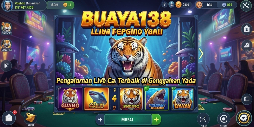 Screenshot gameplay BUAYA138 menampilkan dealer langsung sedang beraksi.