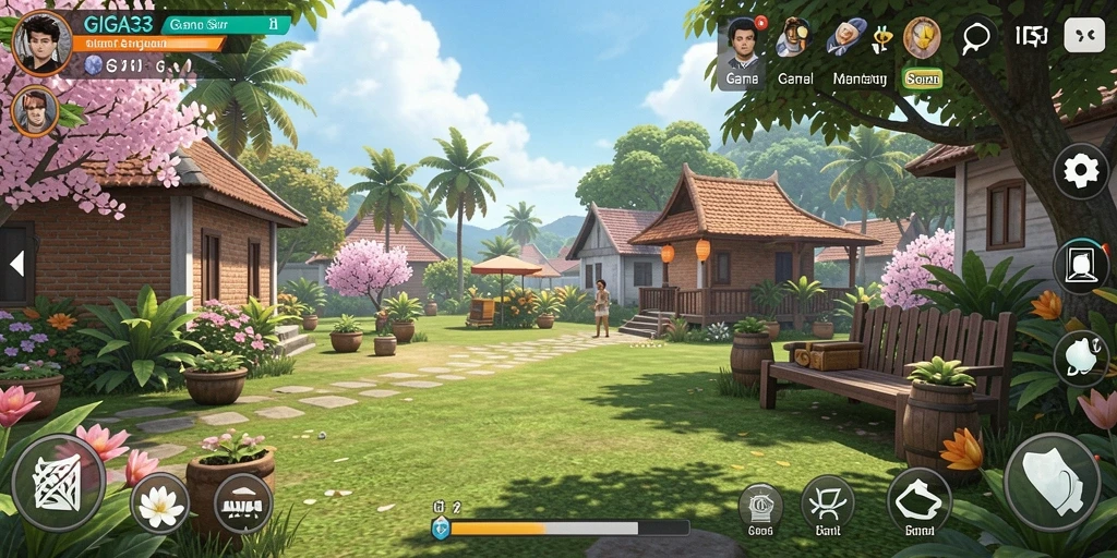Tampilan gameplay menyenangkan dari <strong>GIGA33</strong> dengan grafis cerah dan interaktif.