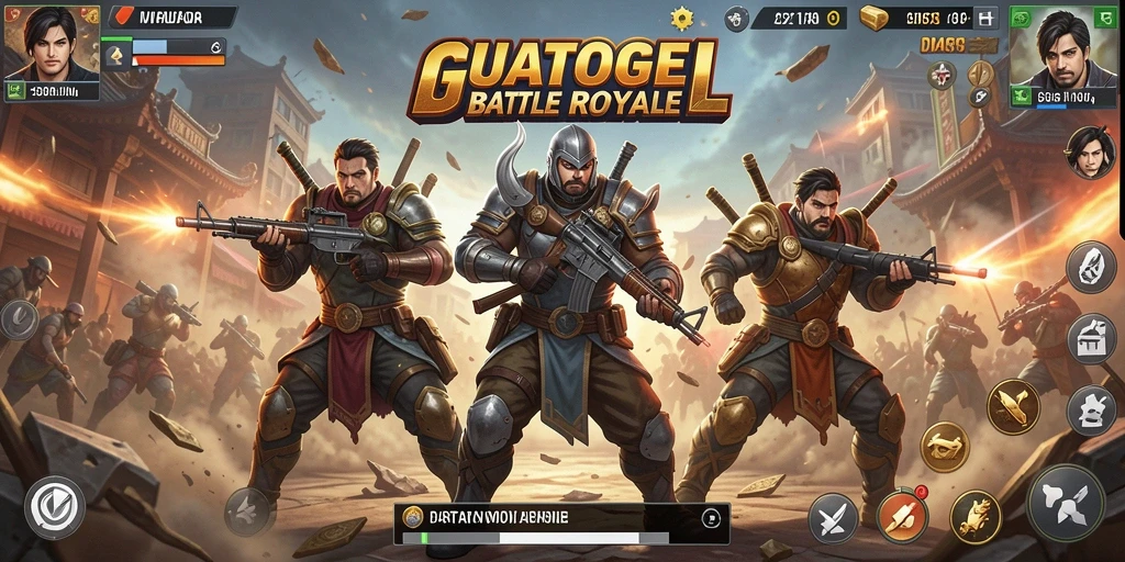 Gameplay seru GUATOGEL dalam arena Battle Royale.