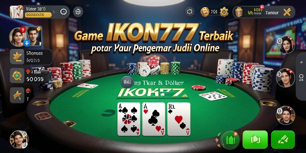 Screenshot utama IKON777 menunjukkan aksi seru permainan Poker.
