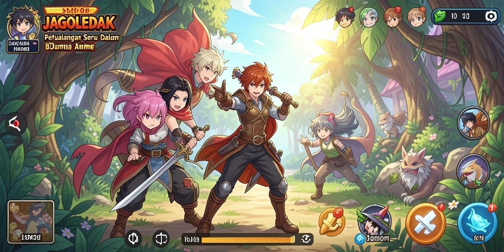Tangkapan layar JAGOLEDAK menunjukkan aksi seru dalam dunia Anime.