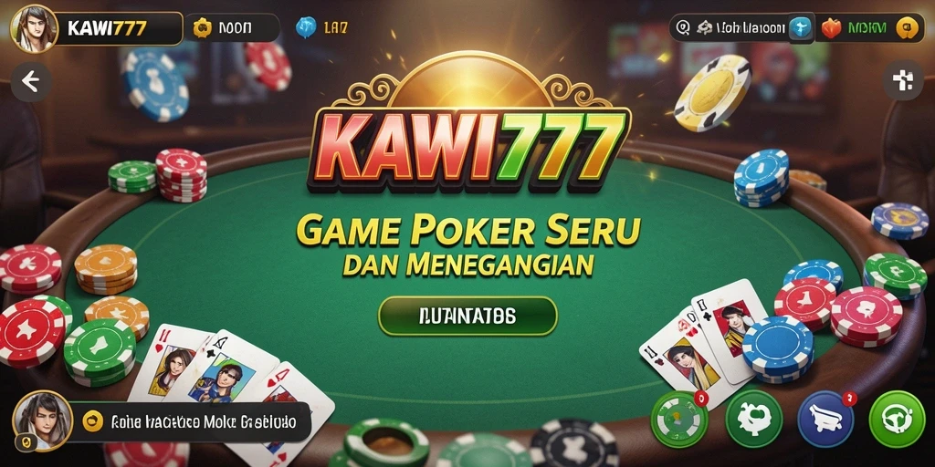 Tampilan menarik dari gameplay Poker KAWI777 yang seru.