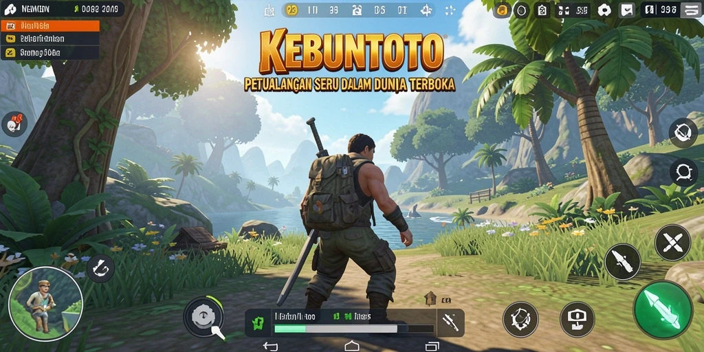 Tangkapan layar KEBUNTOTO menampilkan aksi seru di dunia terbuka yang dinamis.
