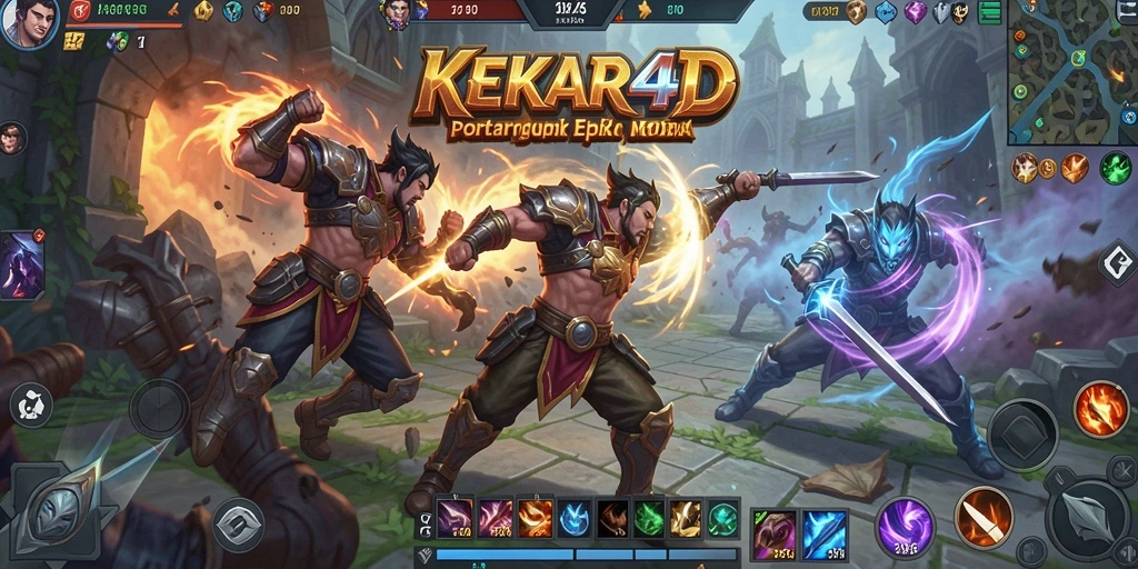 Tampilan seru gameplay <strong>KEKAR4D</strong> dalam arena pertarungan.