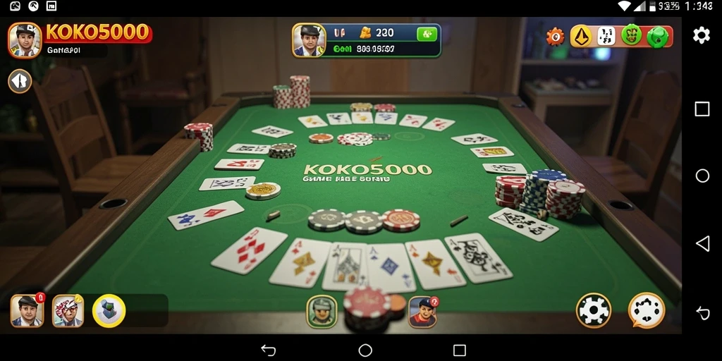 Screenshot KOKO5000 yang menunjukkan keseruan permainan Gaple.