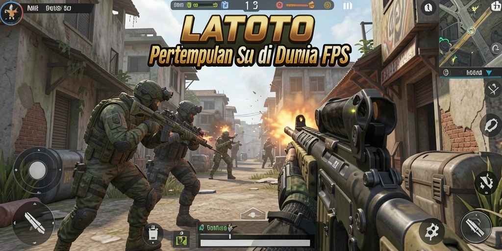 Tampilan menegangkan saat beraksi dalam LATOTO dengan gameplay FPS.