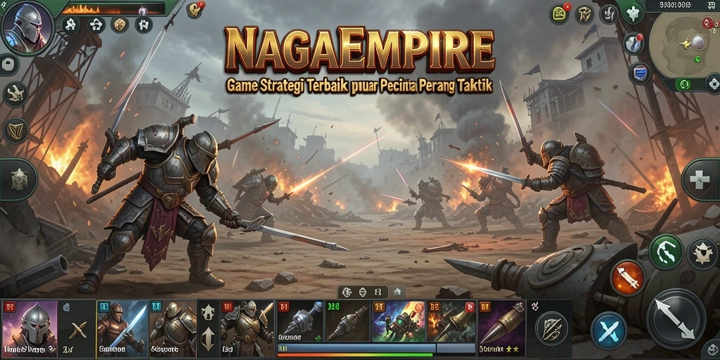 Tampilan gameplay epik di NAGAEMPIRE dengan berbagai strategi yang menantang.