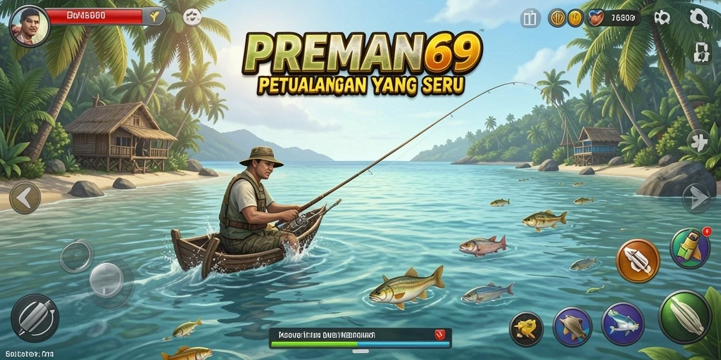 Tangkapan besar dalam gameplay memancing PREMAN69.