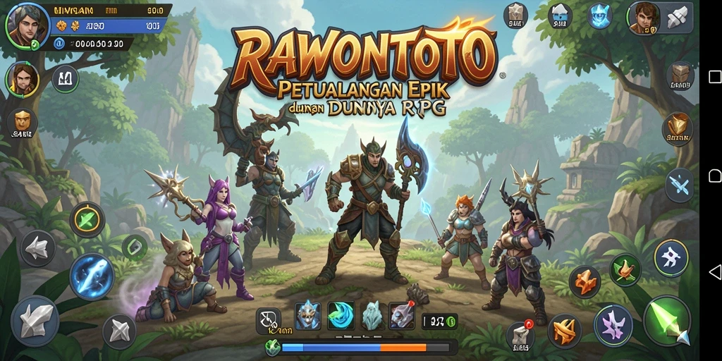Screenshot utama menampilkan pertempuran seru dalam RAWONTOTO.
