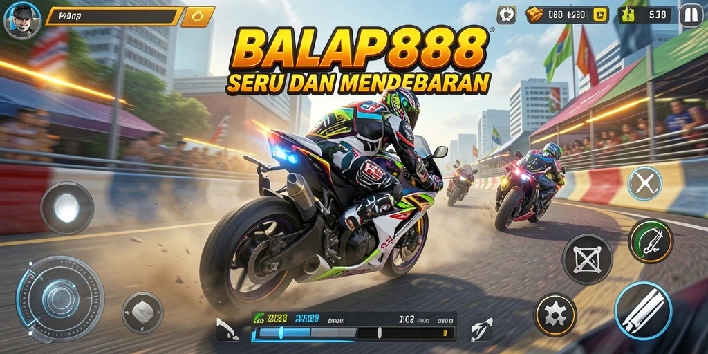 Gameplay seru balap motor dengan grafik memukau.