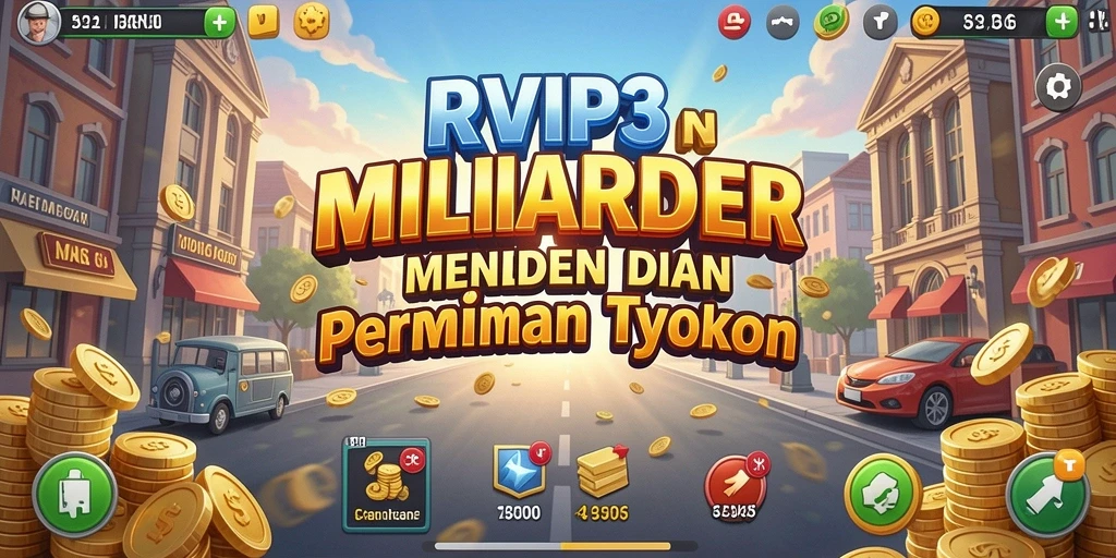 Tampilan gameplay RVIP3 yang seru dan menarik dalam membangun bisnis.