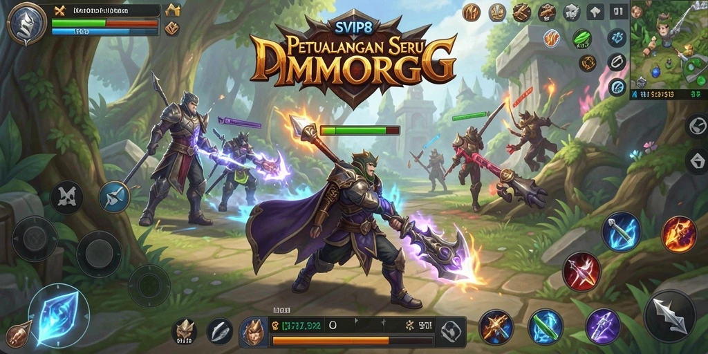 Screenshot gameplay menunjukkan aksi seru dalam SVIP8 MMORPG.