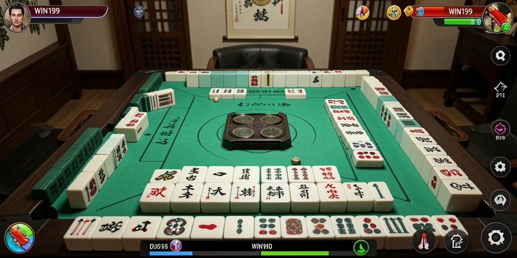 Tampilan gameplay Mahjong yang menarik dan penuh warna di WIN199.